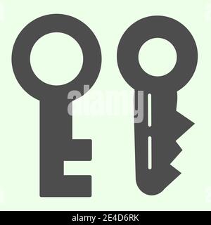 Key solid icon. Two house door keys symbol glyph style pictogram on white background. Real estate and construction signs for mobile concept and web Stock Vector