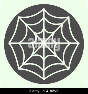 Cobweb solid icon. Spooky spider web glyph style pictogram on white background. Halloween magic sign for mobile concept and web design. Vector Stock Vector