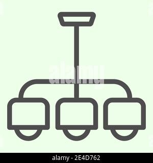 Chandelier line icon. Retro home hanging luster lamp outline style pictogram on white background. Apartment signs for mobile concept and web design Stock Vector