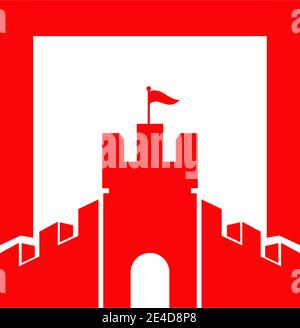 Fort building logo design vector template Stock Vector