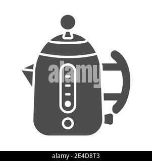 Modern electric teapot solid icon, modern kitchen utensils concept, Teakettle sign on white background, Kitchen teapot icon in glyph style for mobile Stock Vector
