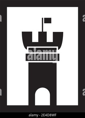 Fort building logo design vector template Stock Vector