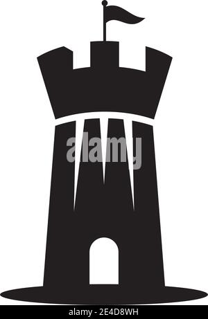 Fort building logo design vector template Stock Vector