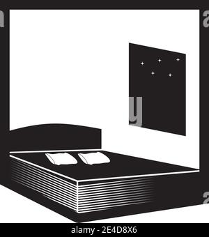 Bed logo icon design vector template Stock Vector