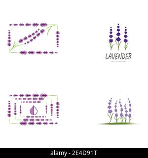 Set Lavender Logo Template vector symbol nature Stock Vector