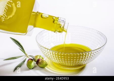 Extra virgin olive oil. Andalusia, Southern Spain Europe Stock Photo