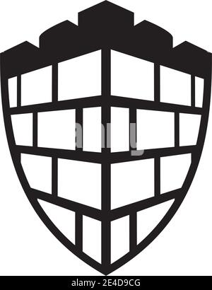 Fort building logo design vector template Stock Vector