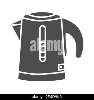 Electric kettle for boiling water solid icon, household appliances concept, water heater sign on white background, modern electric teapot icon in Stock Vector