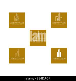 Set Real Estate , Property and Construction Logo design Stock Vector
