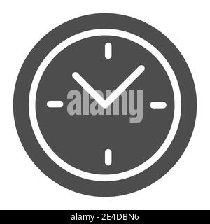 Clock solid icon. Time vector illustration isolated on white. Dial glyph style design, designed for web and app. Eps 10. Stock Vector
