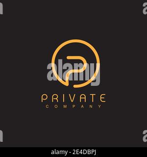 Circle P letter logo design vector template Stock Vector