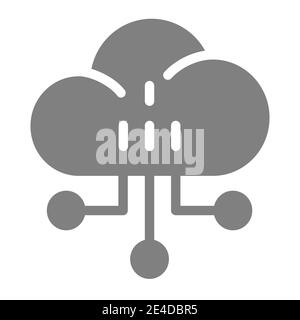 Network solid icon. Cloud vector illustration isolated on white. Internet glyph style design, designed for web and app. Eps 10. Stock Vector