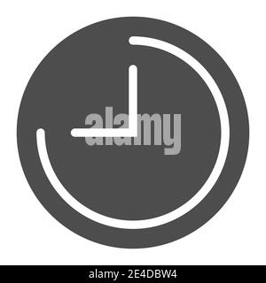 Clock solid icon. Time vector illustration isolated on white. Dial glyph style design, designed for web and app. Eps 10 Stock Vector