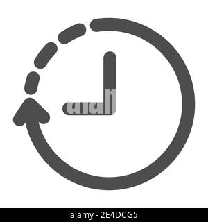 Three hours left solid icon. Finish time vector illustration isolated on white. Clock glyph style design, designed for web and app. Eps 10. Stock Vector