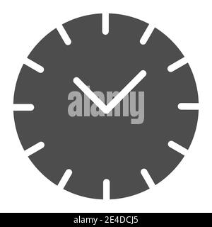 Clock solid icon. Time vector illustration isolated on white. Dial glyph style design, designed for web and app. Eps 10. Stock Vector