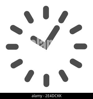 Time solid icon. Division on the dial vector illustration isolated on white. Watch glyph style design, designed for web and app. Eps 10. Stock Vector