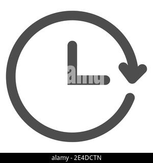 Repeat time solid icon. Reload time vector illustration isolated on white. Circular time glyph style design, designed for web and app. Eps 10. Stock Vector