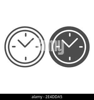 Clock line and glyph icon. Time vector illustration isolated on white. Dial outline style design, designed for web and app. Eps 10. Stock Vector