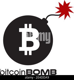 Time bomb bitcoin logo design vector template Stock Vector