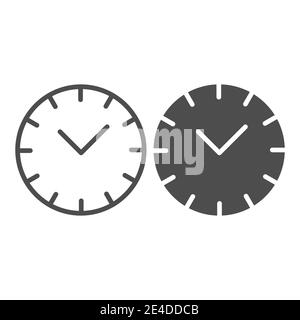 Clock line and glyph icon. Time vector illustration isolated on white. Dial outline style design, designed for web and app. Eps 10. Stock Vector
