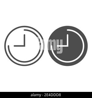 Clock line and glyph icon. Time vector illustration isolated on white. Dial outline style design, designed for web and app. Eps 10. Stock Vector