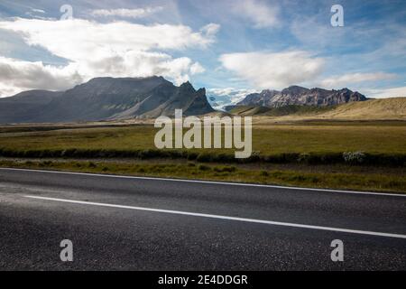 Vatnajokull national park and the biggest glacier in europe view from the ringroad Stock Photo