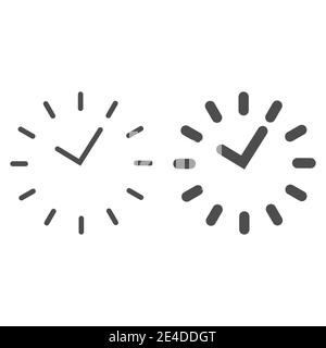 Time line and glyph icon. Division on the dial vector illustration isolated on white. Watch outline style design, designed for web and app. Eps 10. Stock Vector