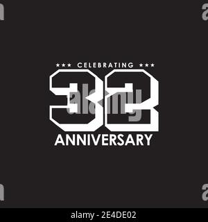 32nd year celebrating anniversary logo design template Stock Vector