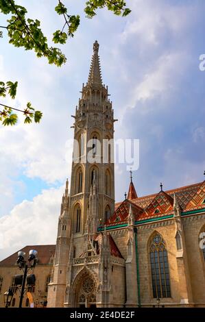 Fragmental view on St Mathias cathedral in Buda castle. Budapest, Hungary Stock Photo