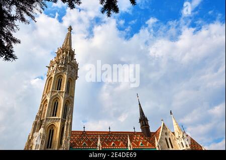 Fragmental view on St Mathias cathedral in Buda castle. Budapest, Hungary Stock Photo