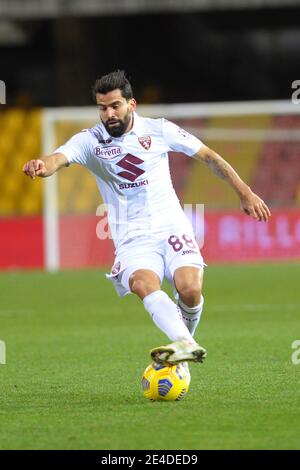 January 22, 2021, Benevento, Italy: Benevento, Italy, Ciro Vigorito stadium, January 22, 2021, Tomas Rincon ( Torino FC ) during Benevento Calcio vs Torino FC - Italian football Serie A match (Credit Image: © Renato Olimpio/LPS via ZUMA Wire) Stock Photo