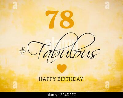 78th birthday card wishes illustration Stock Photo