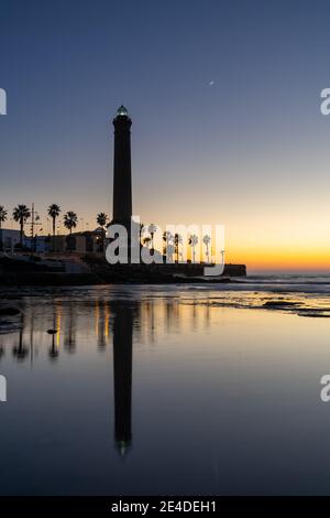 A vertical view of the Chipiona lighthouse in Andalusia Stock Photo