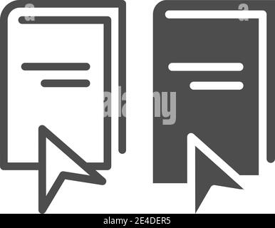 Ebook line and glyph icon. Elearning vector illustration isolated on white. Electronic book and cursor outline style design, designed for web and app Stock Vector