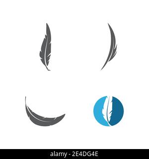 Set Feathers Logo Template vector symbol nature Stock Vector