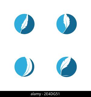 Set Feathers Logo Template vector symbol nature Stock Vector