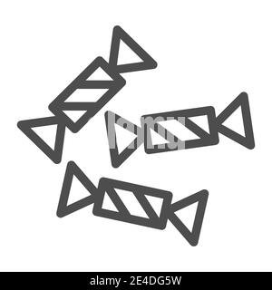 Lollipops line icon. Three candies vector illustration isolated on white. Sweets outline style design, designed for web and app. Eps 10. Stock Vector