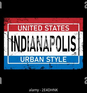 Indianapolis city typography text word lettering. Modern calligraphy text. Black color. Stock Vector