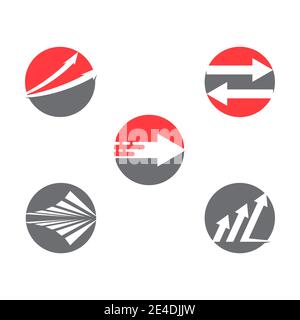 Set Arrow vector illustration icon Logo Template design Stock Vector