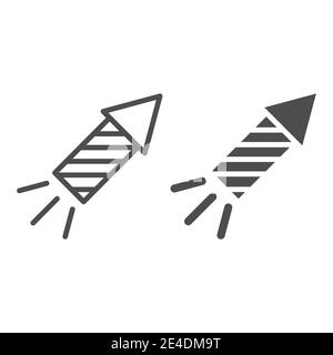 Petard line and glyph icon. Fireworks vector illustration isolated on white. Firecracker outline style design, designed for web and app. Eps 10. Stock Vector