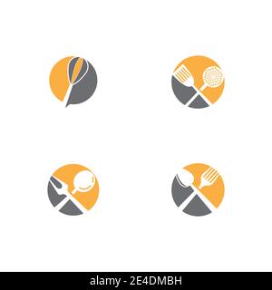 Set Kitchen icon cooking tools vector flat design Stock Vector