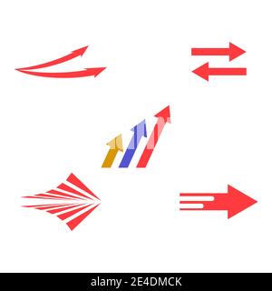 Set Arrow vector illustration icon Logo Template design Stock Vector
