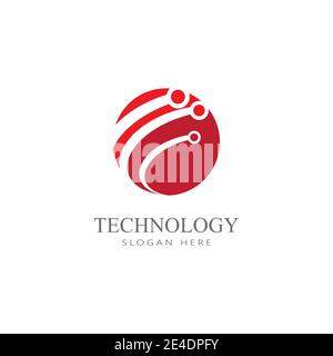 Technology, computer, data and innovation logo design Stock Vector