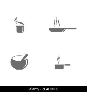 Set Kitchen icon cooking tools vector flat design Stock Vector