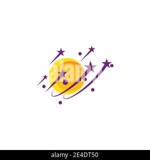 Star and moon logo illustration vector template Stock Vector