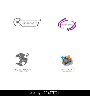 Set Technology, computer, data and innovation logo design Stock Vector