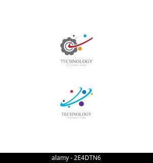 Technology, computer, data and innovation logo design Stock Vector