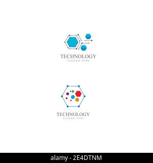 Technology, computer, data and innovation logo design Stock Vector