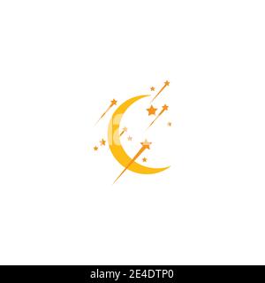 Star and moon logo illustration vector template Stock Vector
