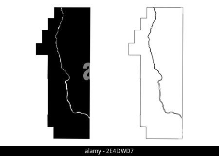 Pend Oreille County, State of Washington (U.S. county, United States of America, USA, U.S., US) map vector illustration, scribble sketch Pend Oreille Stock Vector